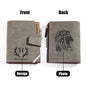 Detailed image of PU leather grain on personalised foldable wallet — premium custom photo leather wallet