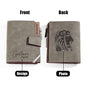 Close-up of corner and stitching on personalised PU leather wallet — durable personalised photo wallet