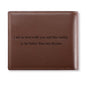 Open personalised wallet revealing photo placement on the exterior and organised interior card slots for a custom photo wallet