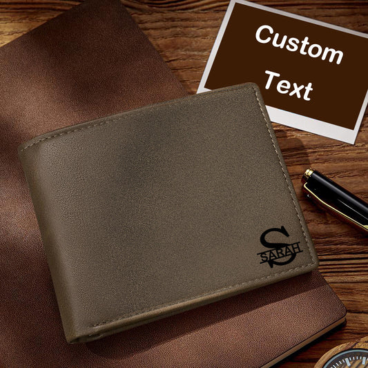 Personalised Men's Engraved Leather Wallet – RFID & Anti-Theft, Light Brown