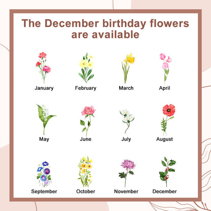 Gift-ready personalised birth flower card holder in stylish packaging — ideal anniversary or thank-you present