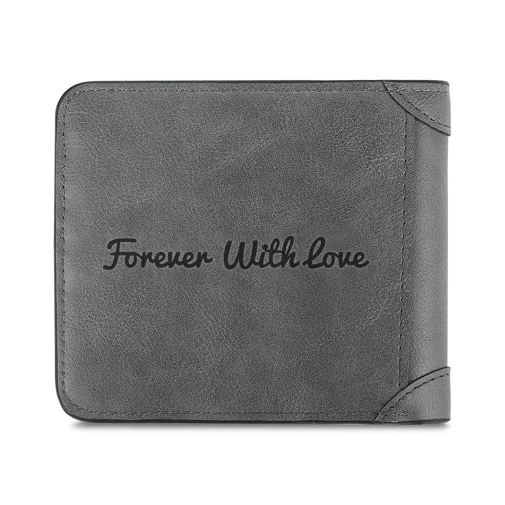 Custom Photo Wallet Men's Bifold GreyWallet for Dad
