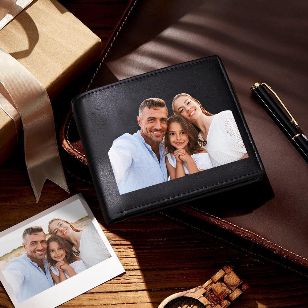 Close-up of vivid UV photo printing and personalised text on smooth PU leather, showing fade-resistant print detail
