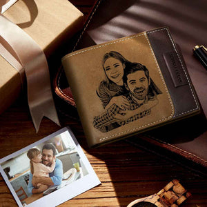 Custom Engraved Photo Wallet Antimagnetic Men's Bifold Wallets