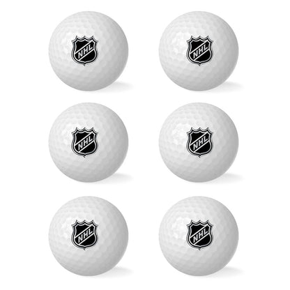 Close‑up of a custom printed golf ball showing crisp personalised text and logo — ideal for bespoke golf gifts and branded corporate giveaways (set of 6 personalised golf balls)