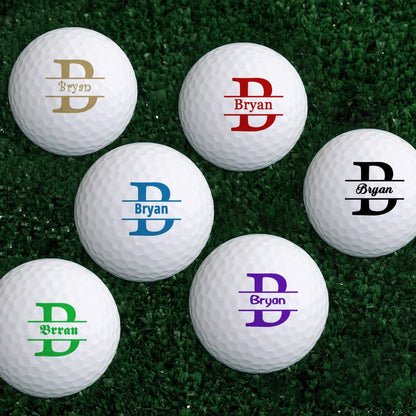 Personalised monogram golf balls set of 6 – custom printed golf balls with initials, perfect gift for a golf lover or corporate giveaway