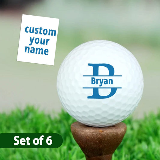 Personalised monogram golf balls set of 6 – custom printed golf balls with initials, perfect gift for a golf lover or corporate giveaway