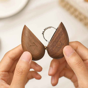 Secret Engraved Heart Flip Ring Box Personalized Unique Jewelry Ring Box