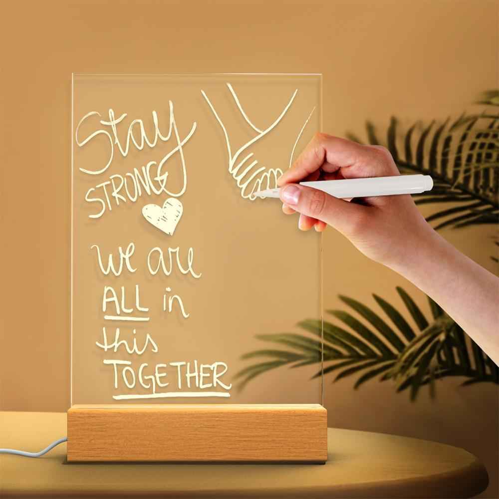 Handwriting Night Lights Acrylic Message Board with Pen