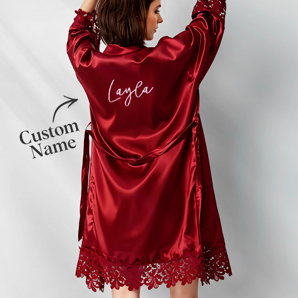 Personalised Embroidered Bride & Bridesmaid Robes - Wedding Getting Ready Outfits