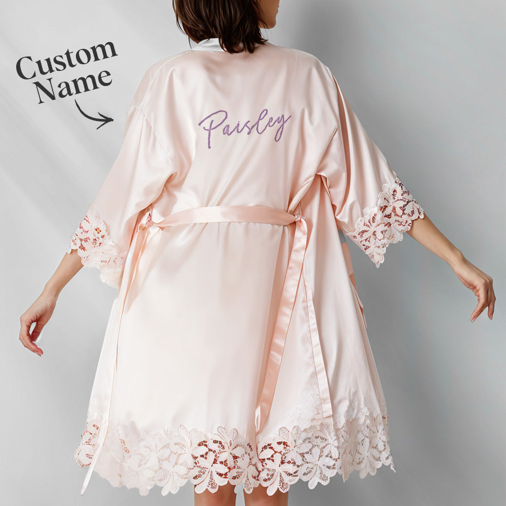 Personalised Embroidered Bride & Bridesmaid Robes - Wedding Getting Ready Outfits