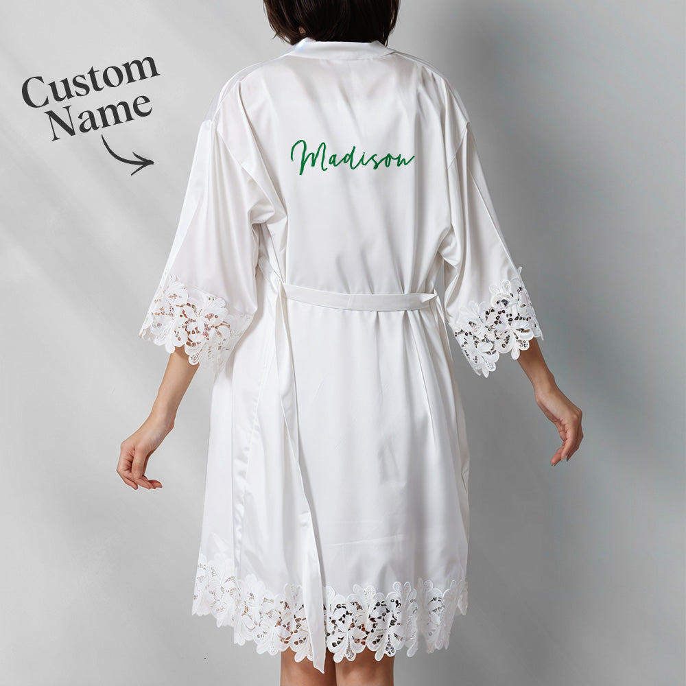 Personalised Embroidered Bride & Bridesmaid Robes - Wedding Getting Ready Outfits