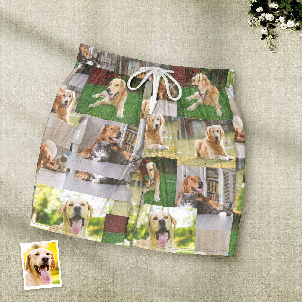 Close-up of vibrant full-colour photo print on soft stretch fabric (97% polyester, 3% spandex) of personalised pyjamas