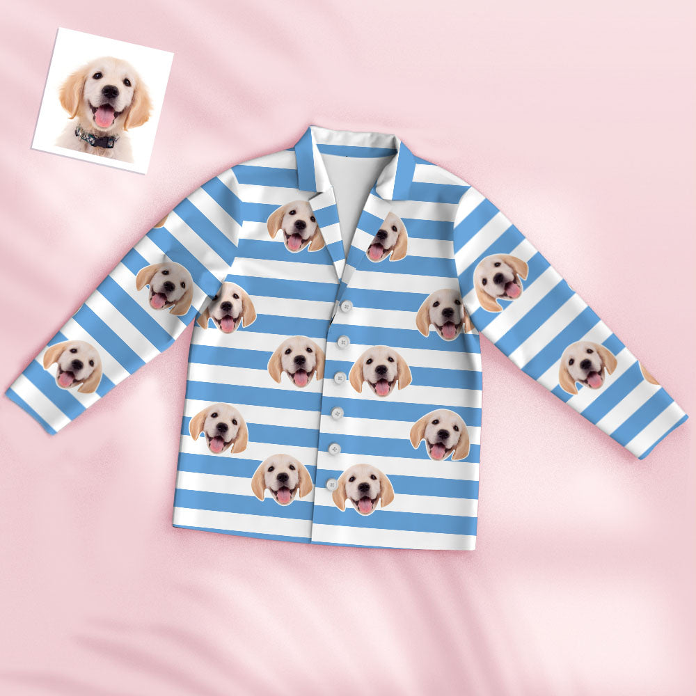 Unisex custom pyjama set full-length view with seamless all-over photo print and professional cut-out background