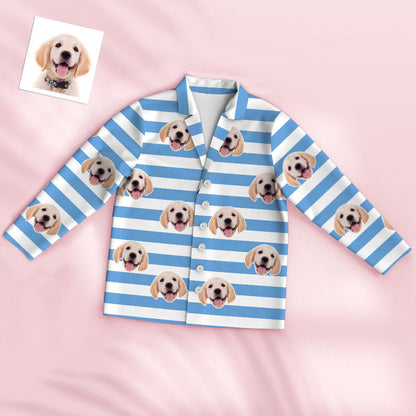 Unisex custom pyjama set full-length view with seamless all-over photo print and professional cut-out background