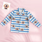 Unisex custom pyjama set full-length view with seamless all-over photo print and professional cut-out background