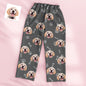 Model wearing personalised face pyjamas showing relaxed unisex fit and full‑coverage custom photo print — perfect novelty gift for men and women