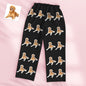 Custom Photo Pyjamas laid flat showing personalised pet face top and matching bottoms — novelty unisex sleepwear