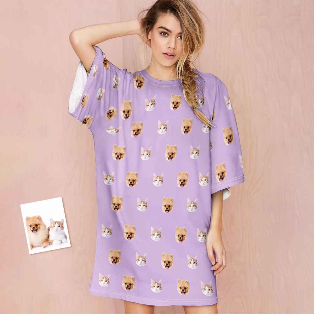 Custom Photo Face Nightdress Cute Pet Creative Home Gifts
