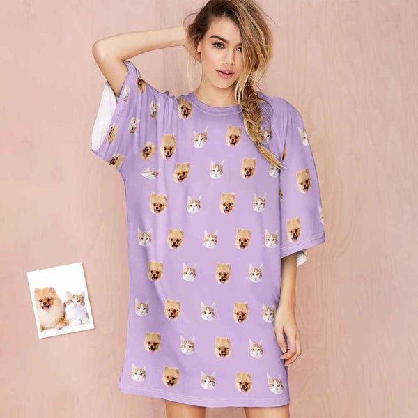 Custom Photo Face Nightdress Cute Pet Creative Home Gifts