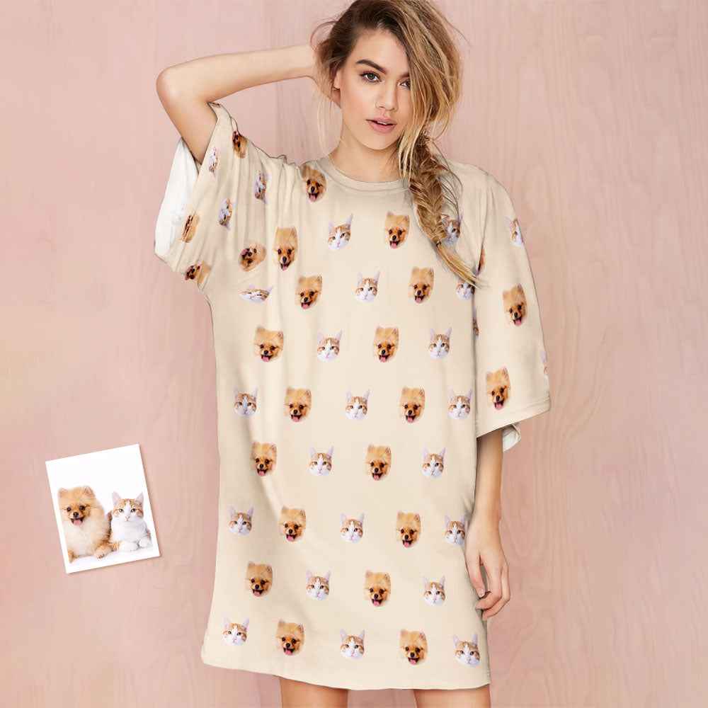Custom Photo Face Nightdress Cute Pet Creative Home Gifts