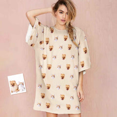 Custom Photo Face Nightdress Cute Pet Creative Home Gifts