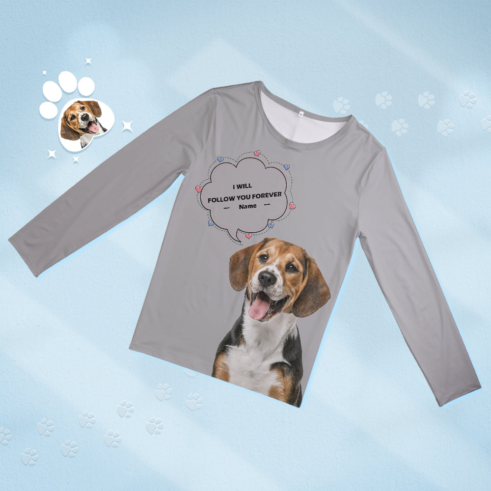 Personalised Pet Photo & Name Pyjamas – detail of matching bottoms showing print alignment and soft fabric finish on women's pyjamas