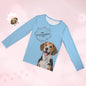 Personalised Pet Photo & Name Pyjamas – Round‑Neck Women's Set