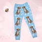 Personalised Pet Photo & Name Pyjamas – alternate front view of women's pyjama set with prominent pet photo print and personalised name beneath