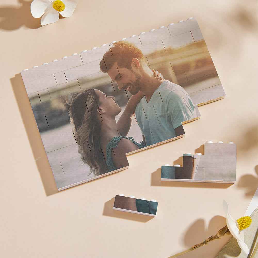 Personalized Building Brick Custom Horizontal Photo Block