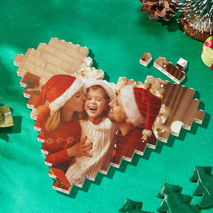 Personalised Heart Photo Building Blocks | Custom Printed Gift Puzzle