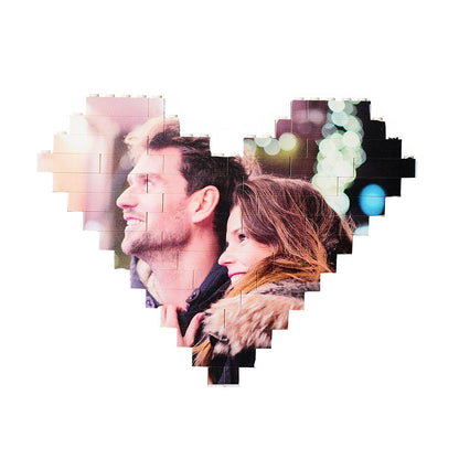 Personalised Heart Photo Building Blocks | Custom Printed Gift Puzzle