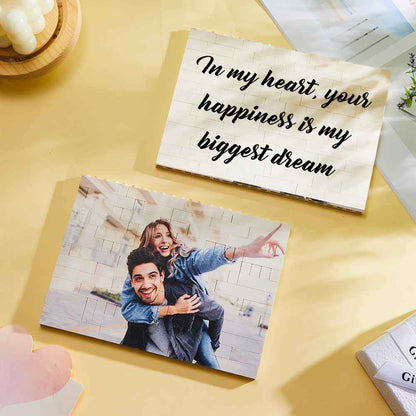 Personalized Building Brick Custom Horizontal Photo Block