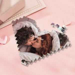 Personalised Heart Shaped Brick Puzzles Custom Photo Building Block
