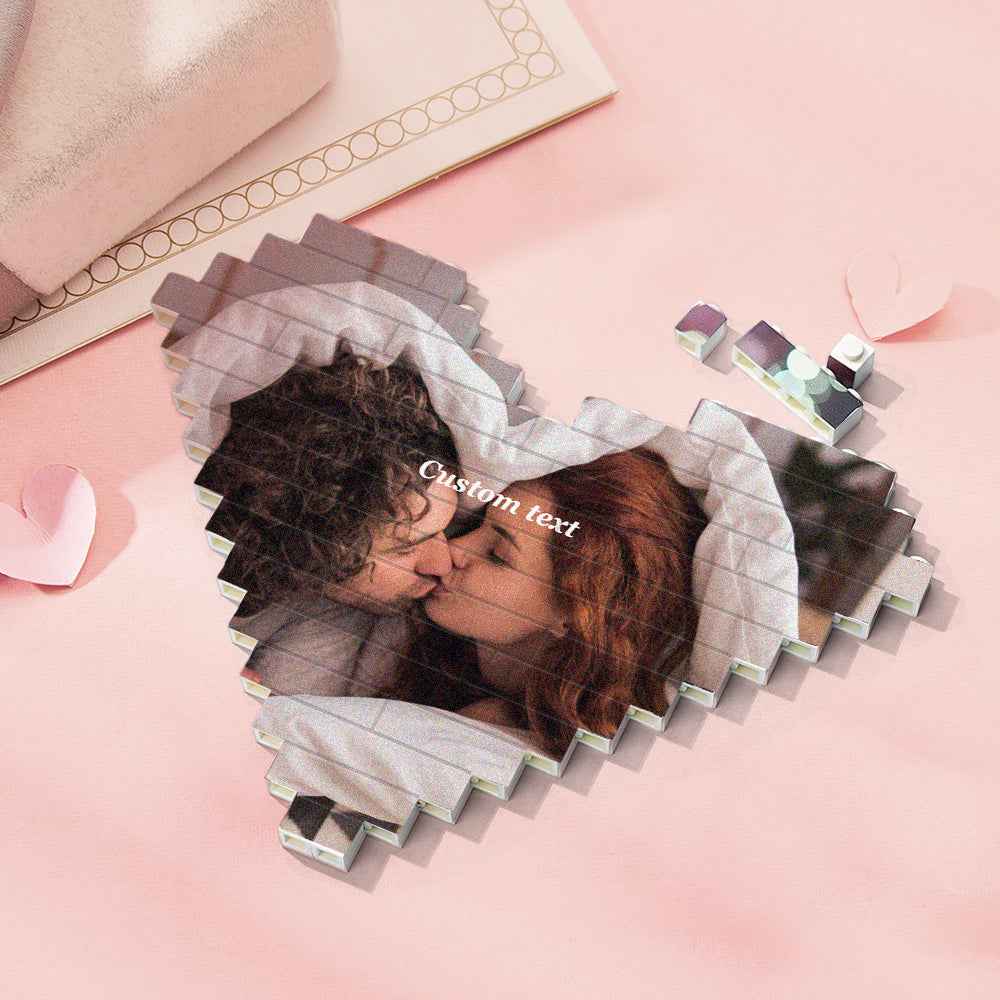 Personalised Heart Shaped Brick Puzzles Custom Photo Building Block