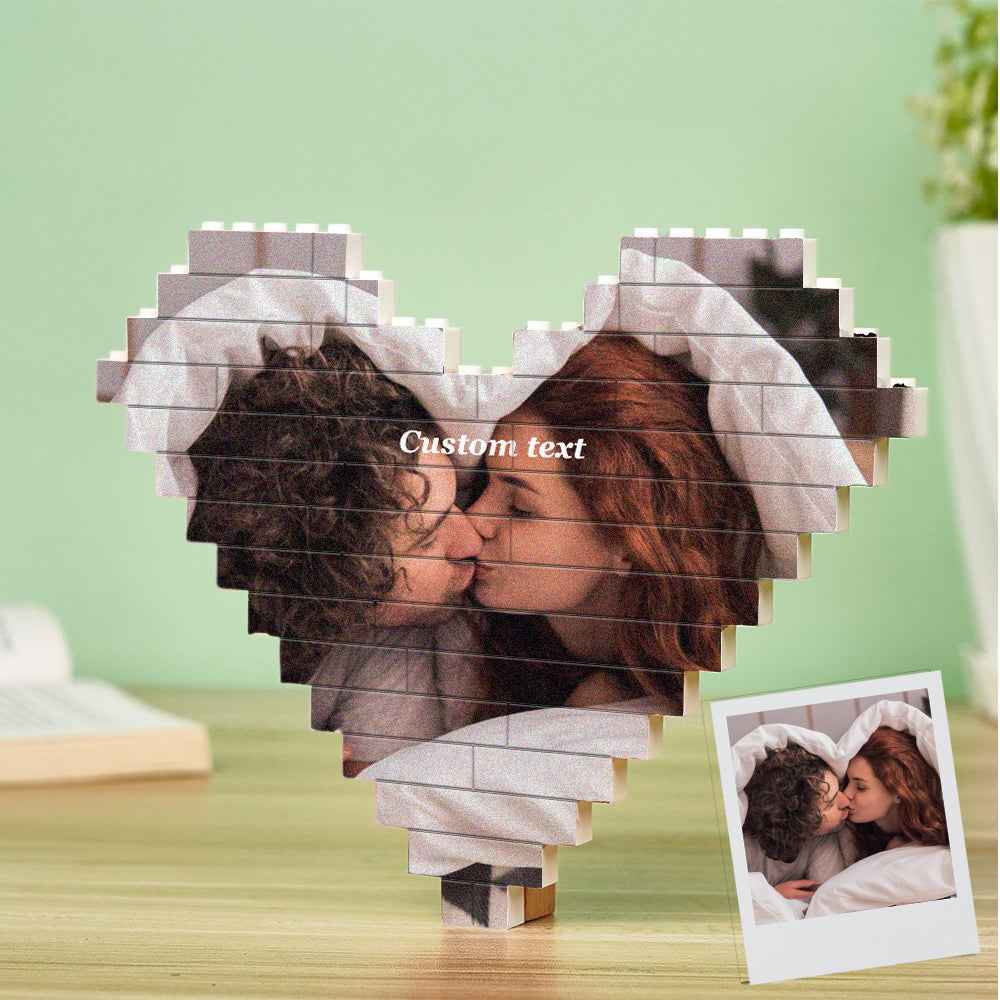 Personalised Heart Shaped Brick Puzzles Custom Photo Building Block