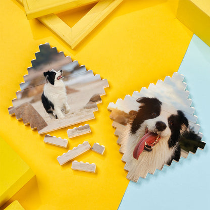 Personalised photo bricks displayed as keepsake tiles — ideal birthday present and personalised gift for kids