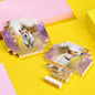 Child building with personalised octagon bricks featuring grandparents' photos – custom photo building blocks that encourage imaginative family play