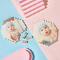 Custom photo building blocks shown to demonstrate octagon shape and size with clear UV-resistant photo print – personalised octagon bricks built to last