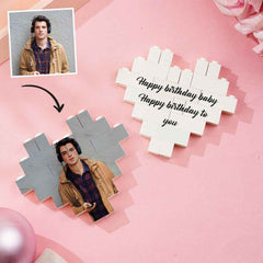 Custom Building Block Puzzle Personalized Cartoon Photo Brick Heart Toy Christmas Gifts
