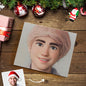 Multi-angle view of personalised cartoon avatar puzzle — custom building block toy for all ages