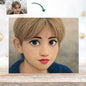 Premium finish close-up on personalised cartoon avatar brick puzzle — inspected for quality before dispatch