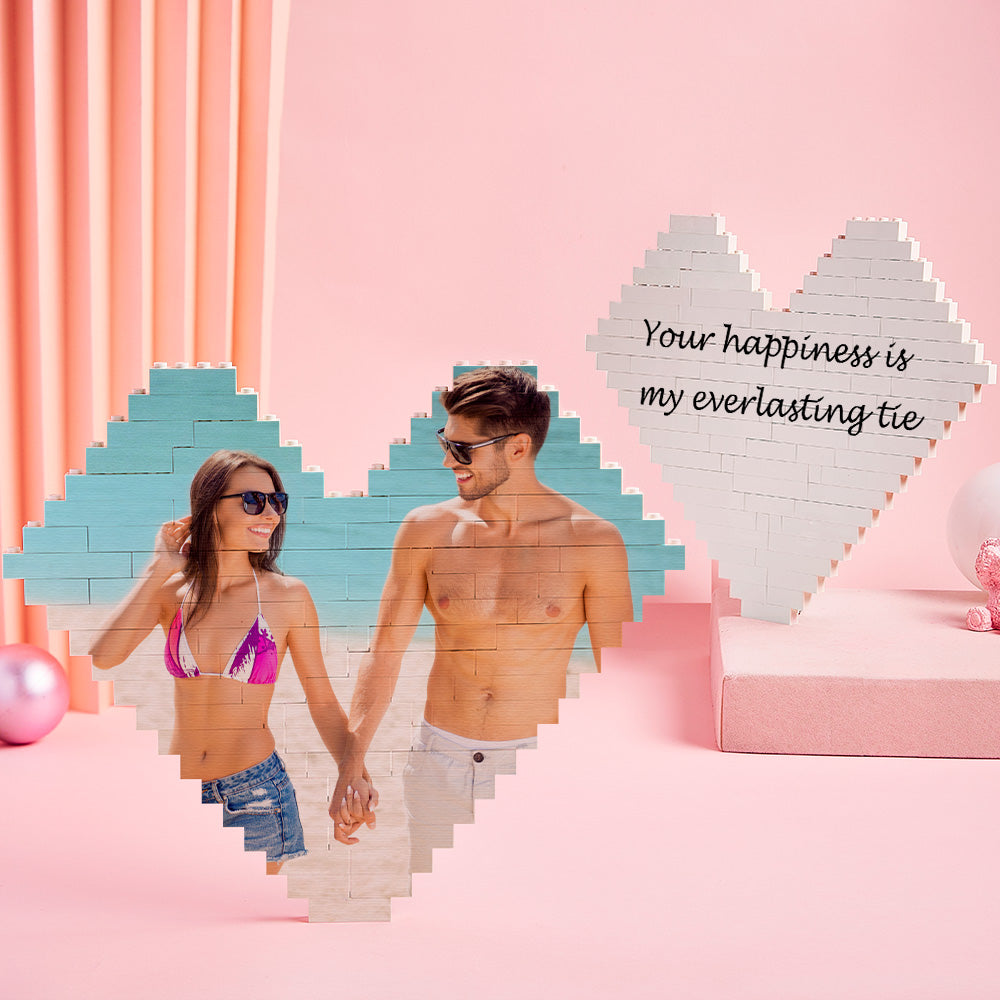 Personalised Heart Photo Building Blocks | Custom Printed Gift Puzzle