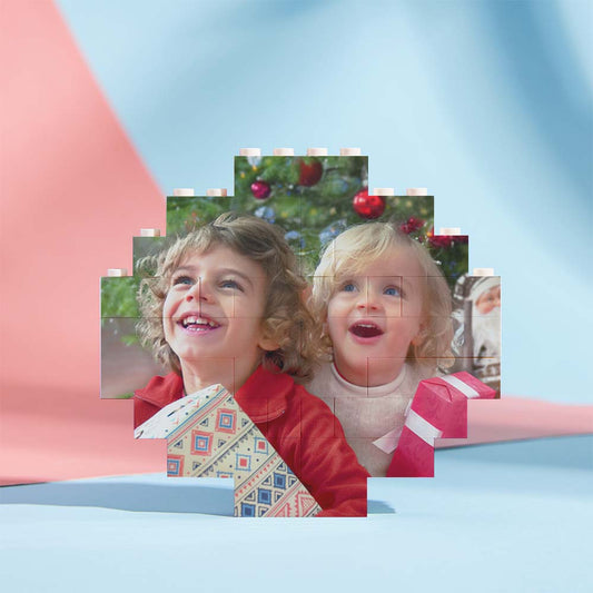Custom Music Code Building Block personalised photo brick puzzle assembled to show printed photo and music code — ideal personalised photo gift