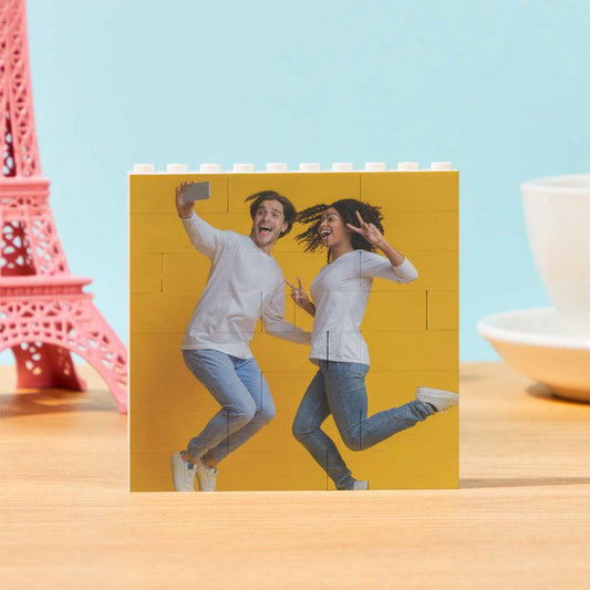 Custom personalised square photo block puzzle – UV printed custom building brick, ideal personalised photo gift