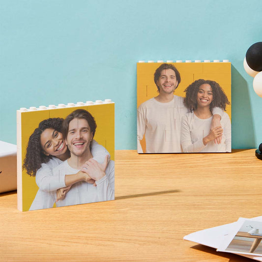Custom personalised square photo block puzzle – UV printed custom building brick, ideal personalised photo gift