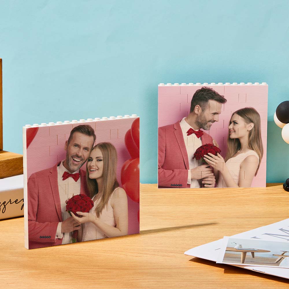 Personalised photo block puzzle in compact square tile format, perfect for graduation gifts