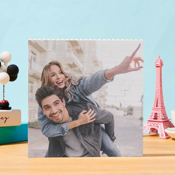 Custom Personalised Square Photo Building Brick Puzzle | Unique Gift