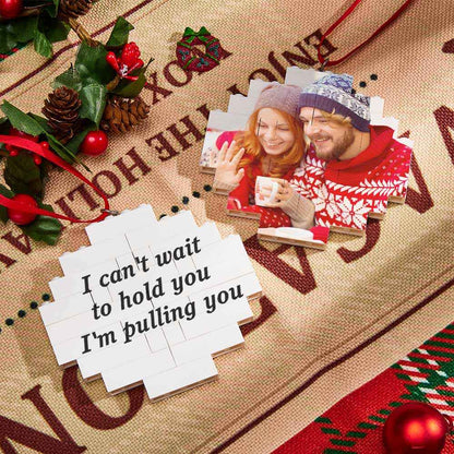 Christmas Ornament Custom Music Code Round Photo Blocks Building Brick