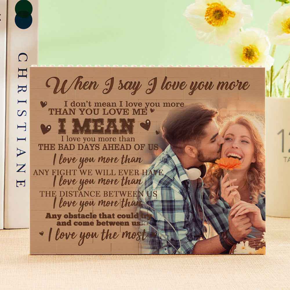Custom Building Block Puzzle Personalized Photo Brick Frame I Love You